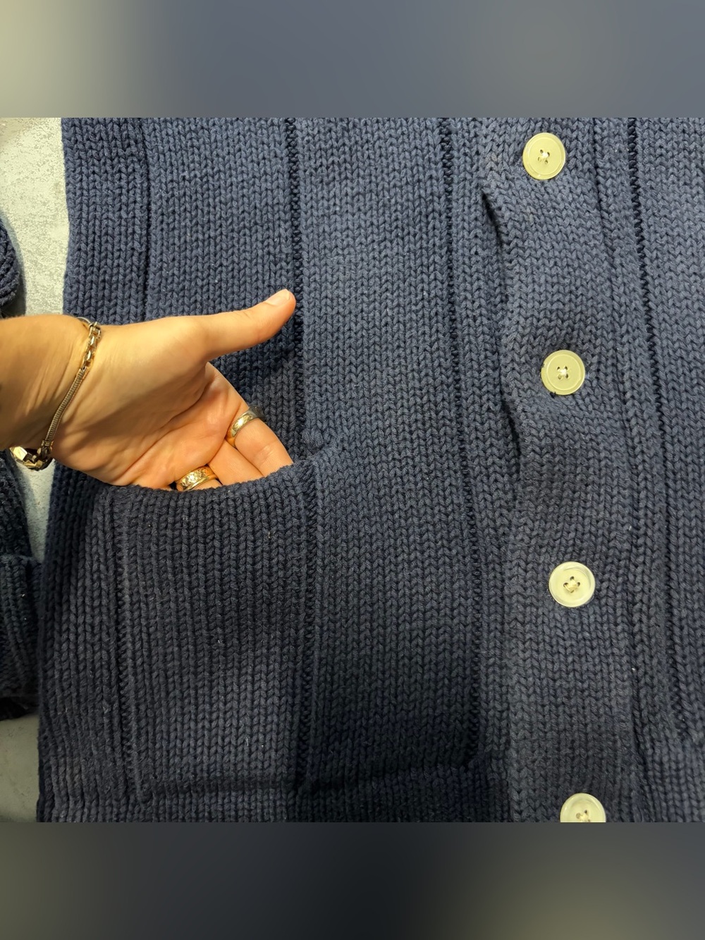 Men’s Polo Ralph Lauren Navy Shawl Collar Button vintage old money Cardigan - Picture 3 of 6